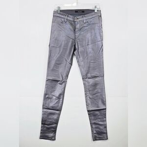 J Brand Super Skinny Gal Pewter Metallic Jeans sz 28